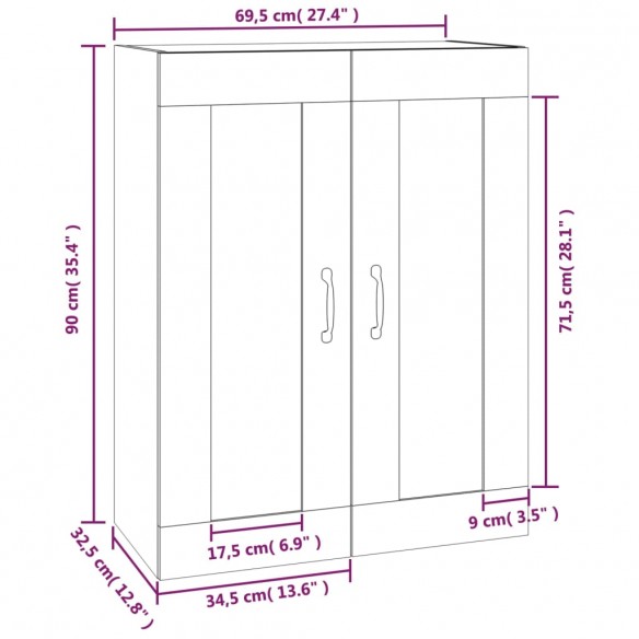 Armoire murale suspendue Blanc 69,5x32,5x90 cm