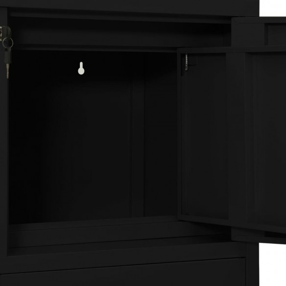 Armoire de bureau Noir 90x40x102 cm Acier