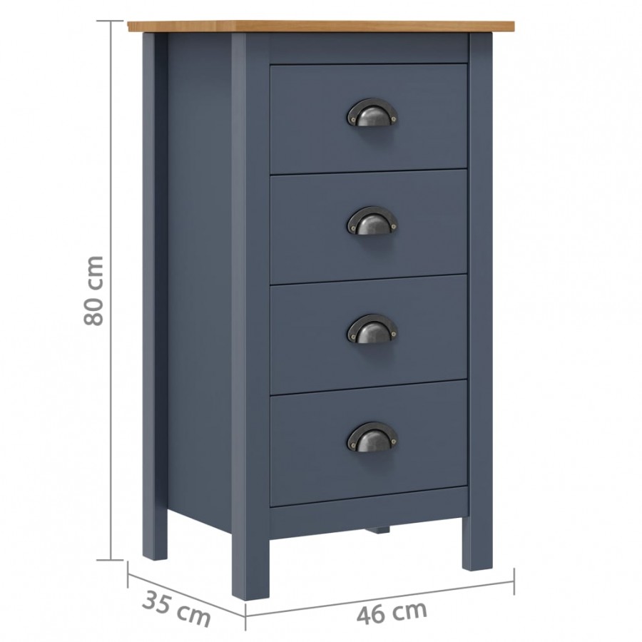 Buffet Hill Gris 46x35x80 cm Bois de pin solide