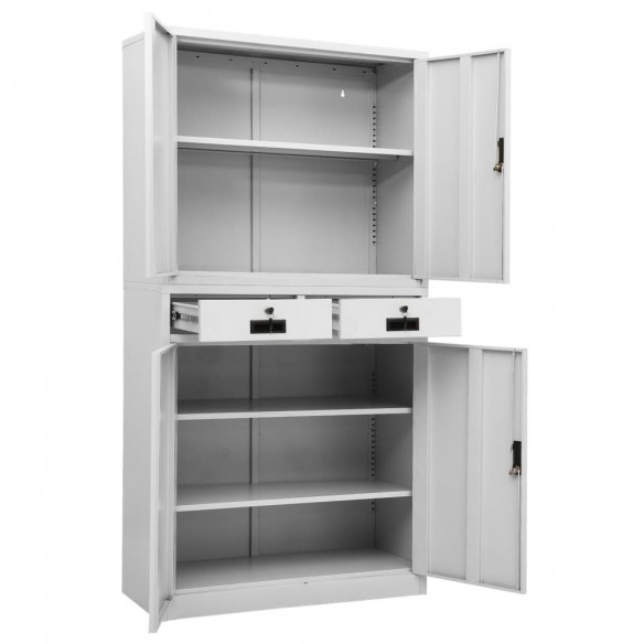 Armoire de bureau Gris clair 90x40x180 cm Acier