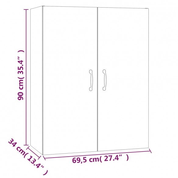 Armoire suspendue Blanc 69,5x34x90 cm Bois d'ingénierie