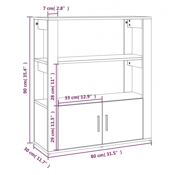 Buffet Blanc 80x30x90 cm Bois d'ingénierie