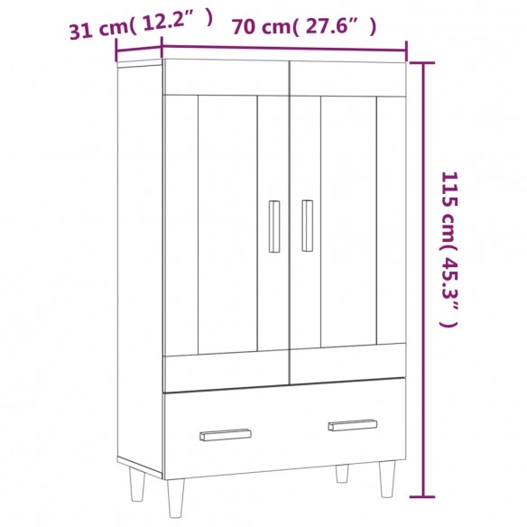 Buffet Sonoma gris 70x31x115 cm Bois d'ingénierie