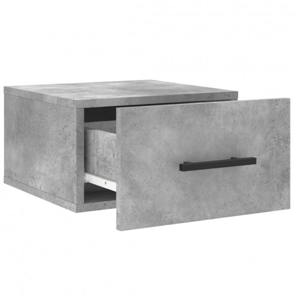 Table de chevet murale gris béton 35x35x20 cm