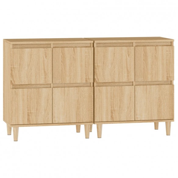 Buffets 2 pcs chêne sonoma 60x35x70 cm bois d'ingénierie