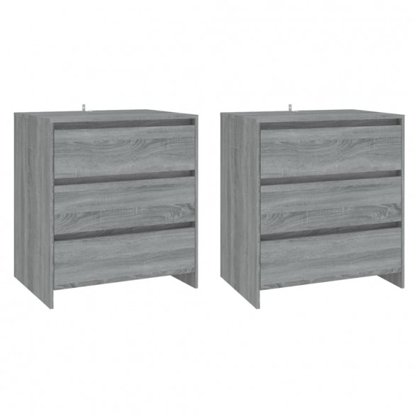 Buffets 3 pcs Sonoma gris Bois d'ingénierie