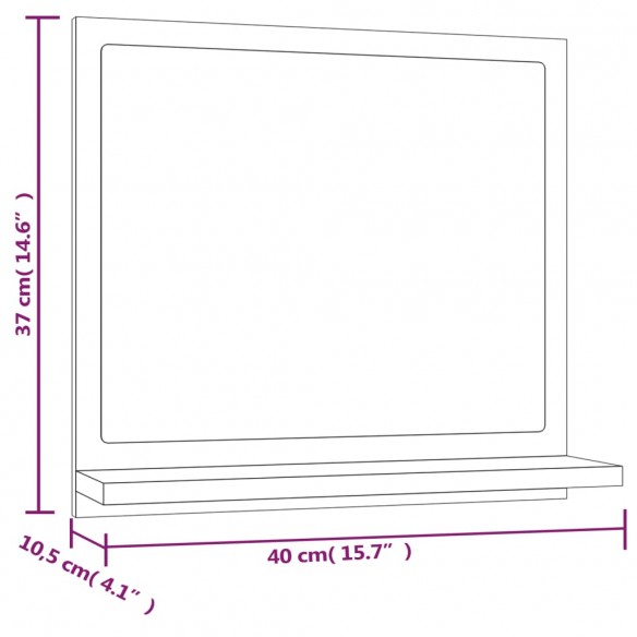 Miroir de bain Chêne marron 40x10,5x37 cm Bois d'ingénierie