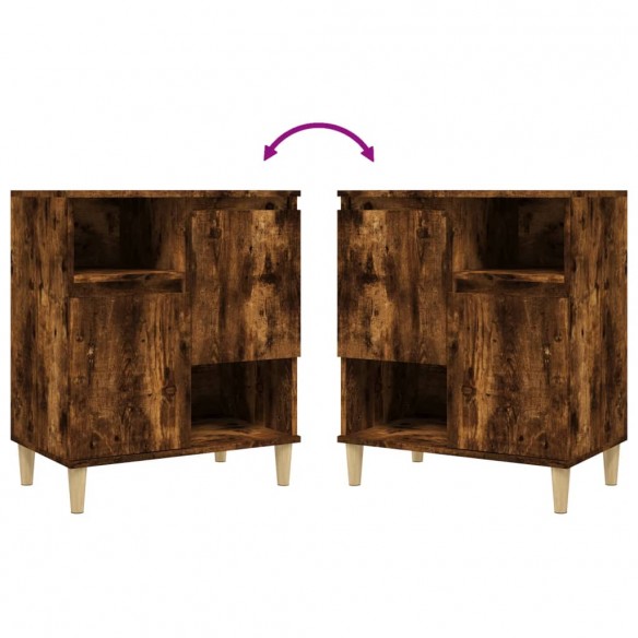 Buffets 3 pcs chêne fumé 60x35x70 cm bois d'ingénierie