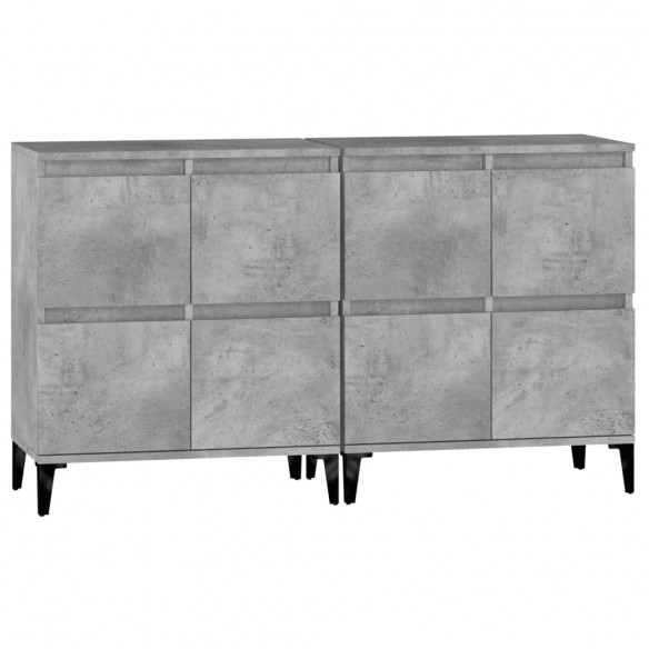 Buffets 2 pcs gris béton 60x35x70 cm bois d'ingénierie