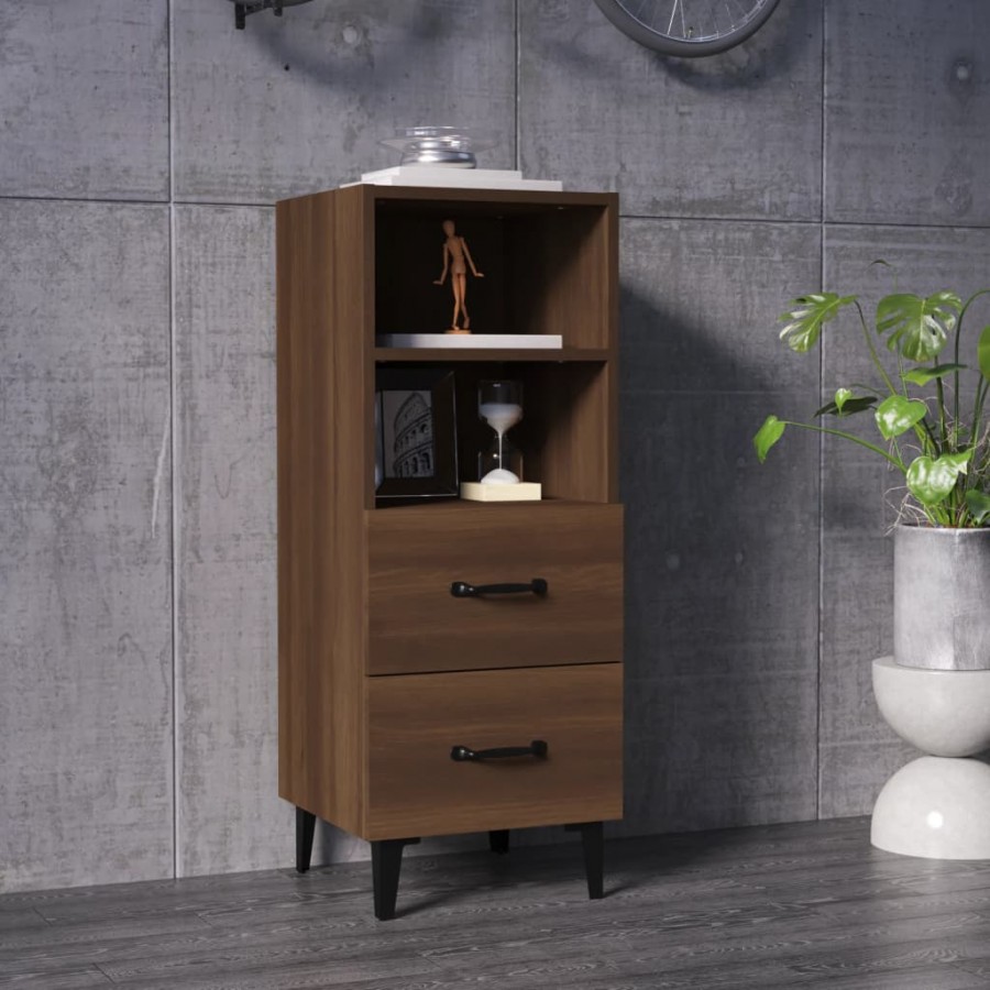 Buffet Chêne marron 34,5x34x90 cm Bois d'ingénierie