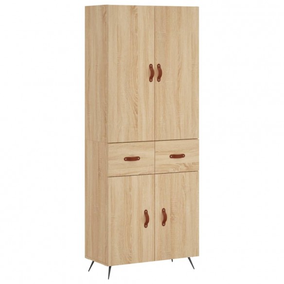 Buffet haut Chêne sonoma 69,5x34x180 cm Bois d'ingénierie