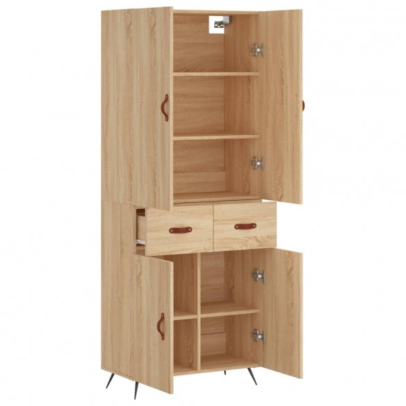 Buffet haut Chêne sonoma 69,5x34x180 cm Bois d'ingénierie