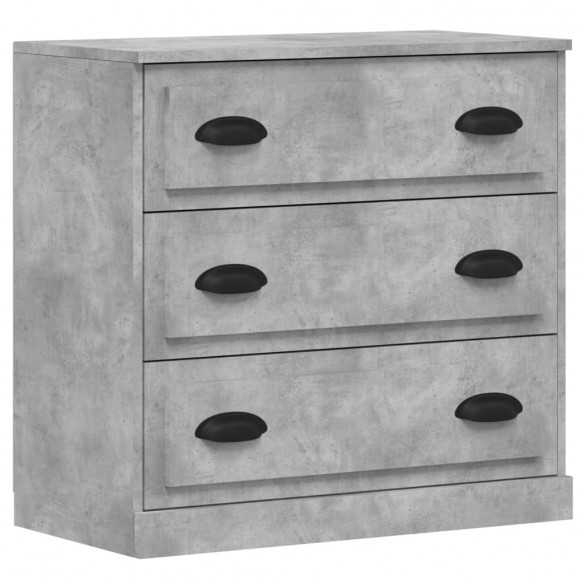 Buffets 3 pcs gris béton bois d'ingénierie