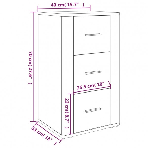 Buffet Blanc 40x33x70 cm Bois d'ingénierie