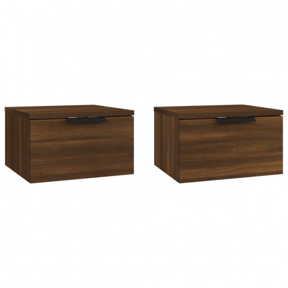 Tables de chevet murales 2 pcs Chêne marron 34x30x20 cm