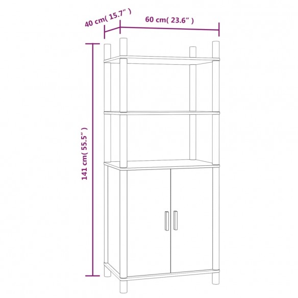 Buffet haut Blanc 60x40x141 cm Bois d'ingénierie