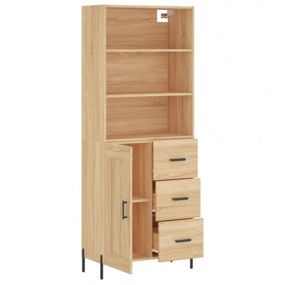 Buffet haut Chêne sonoma 69,5x34x180 cm Bois d'ingénierie