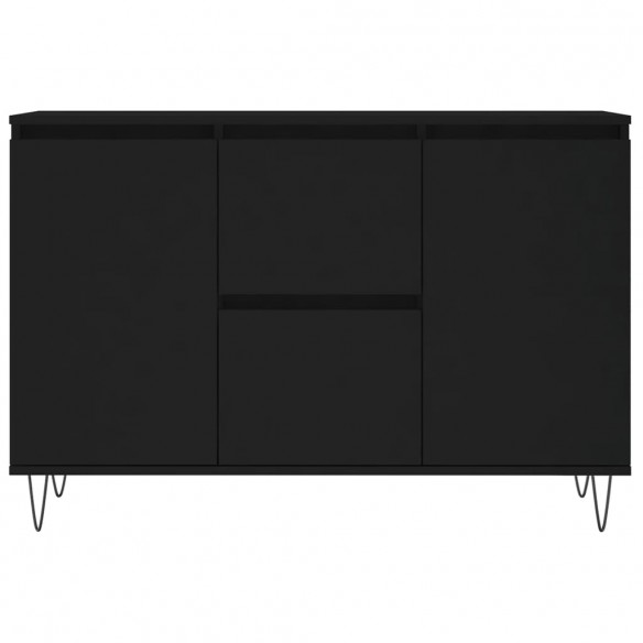 Buffet noir 104x35x70 cm bois d’ingénierie