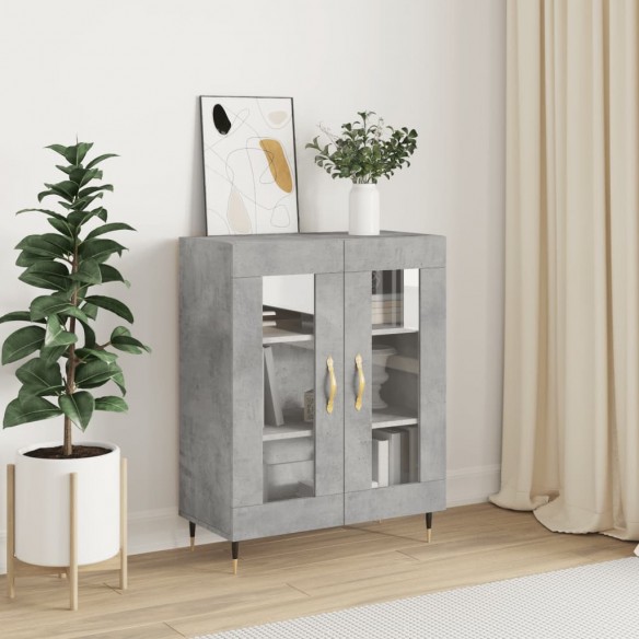 Buffet gris béton 69,5x34x90 cm bois d'ingénierie