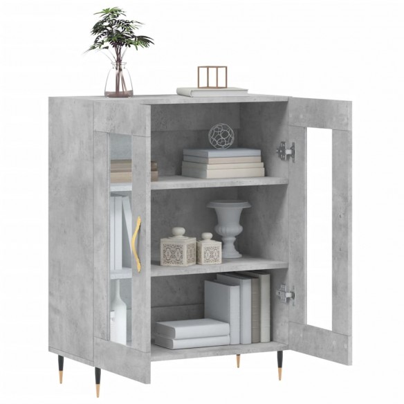 Buffet gris béton 69,5x34x90 cm bois d'ingénierie