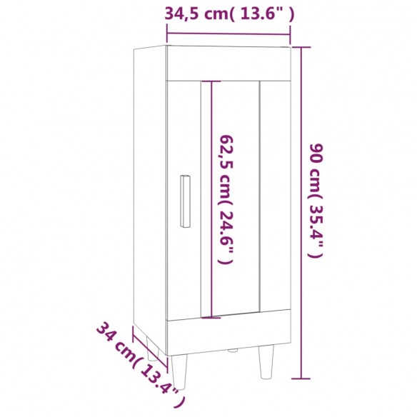 Buffet Sonoma gris 34,5x34x90 cm Bois d'ingénierie