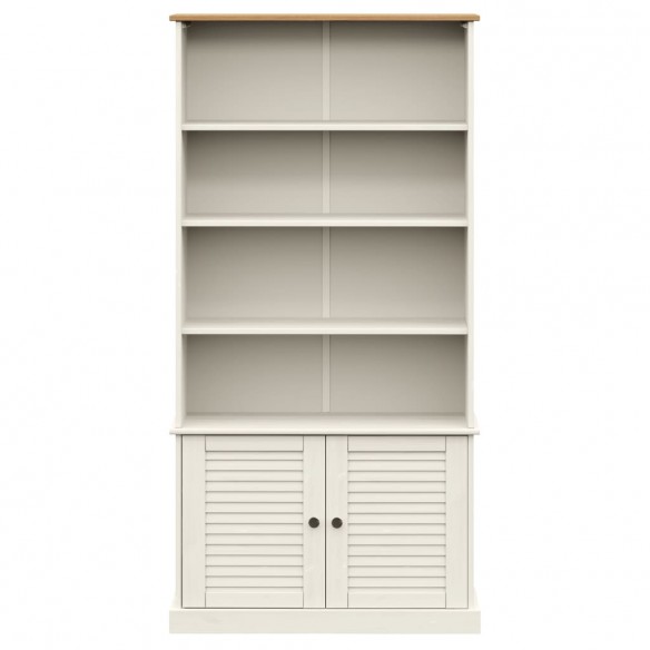 Bibliothèque VIGO blanc 85x35x170 cm bois massif de pin