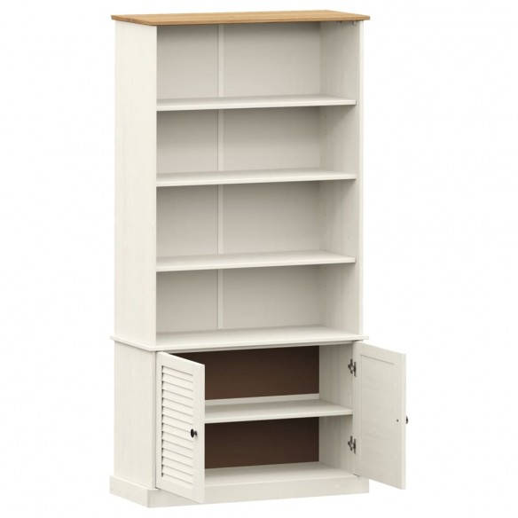 Bibliothèque VIGO blanc 85x35x170 cm bois massif de pin