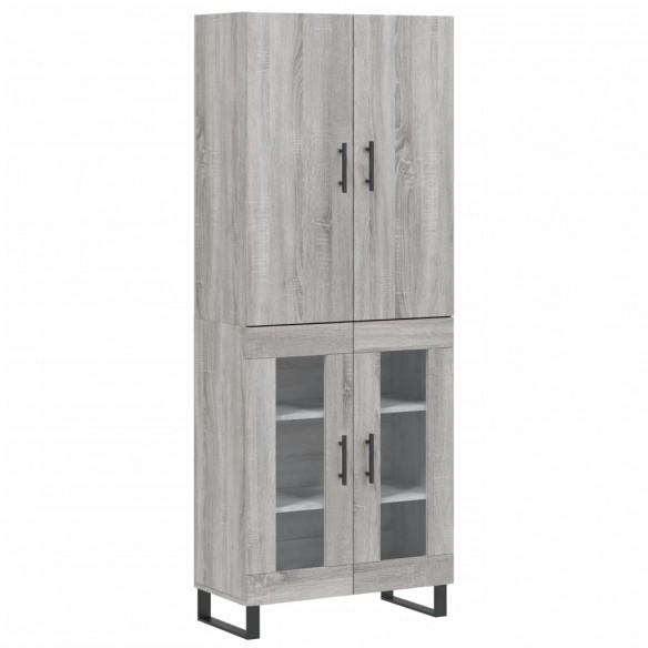 Buffet haut Sonoma gris 69,5x34x180 cm Bois d'ingénierie