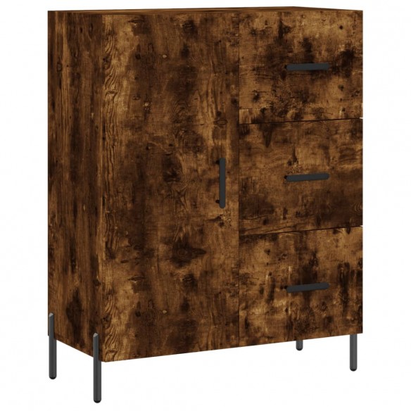 Buffet chêne fumé 69,5x34x90 cm bois d'ingénierie