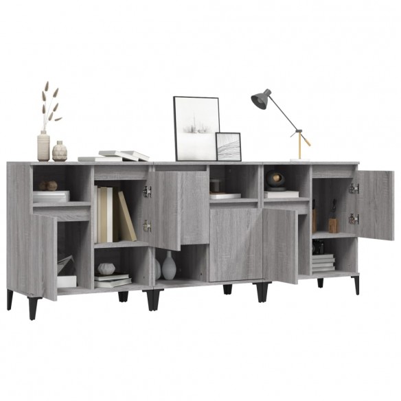 Buffets 3 pcs sonoma gris 60x35x70 cm bois d'ingénierie