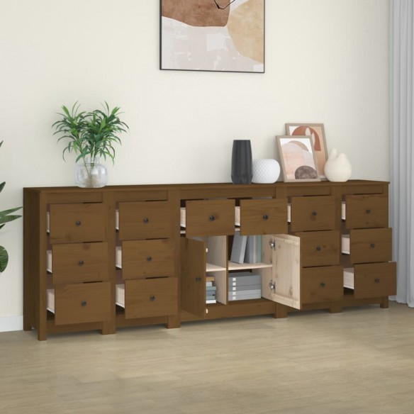 Buffet Marron miel 230x35x80 cm Bois massif de pin