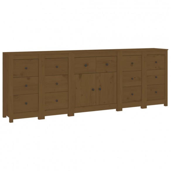 Buffet Marron miel 230x35x80 cm Bois massif de pin