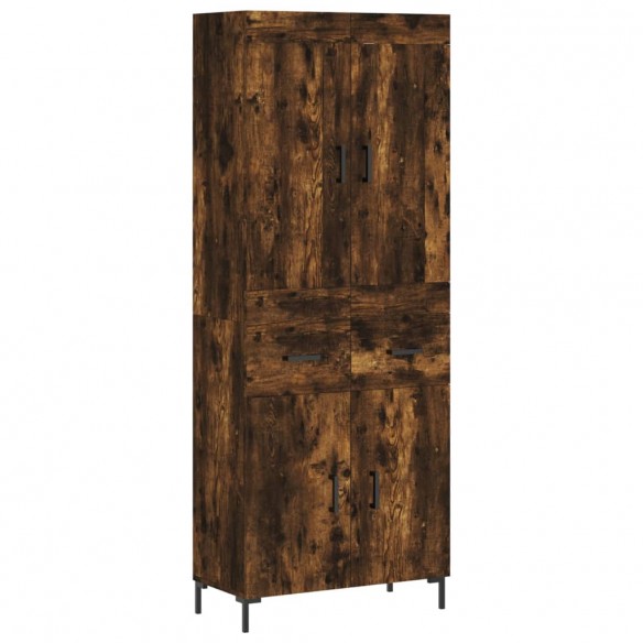 Buffet haut Chêne fumé 69,5x34x180 cm Bois d'ingénierie