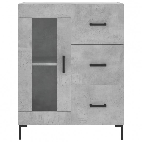 Buffet haut Gris béton 69,5x34x180 cm Bois d'ingénierie