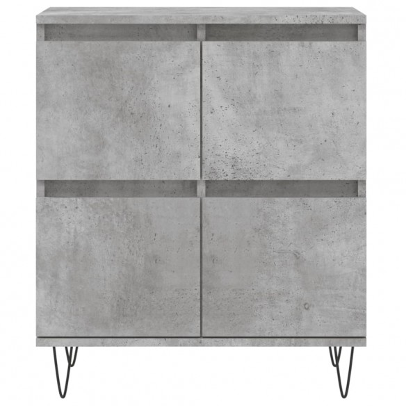 Buffets 2 pcs gris béton bois d'ingénierie