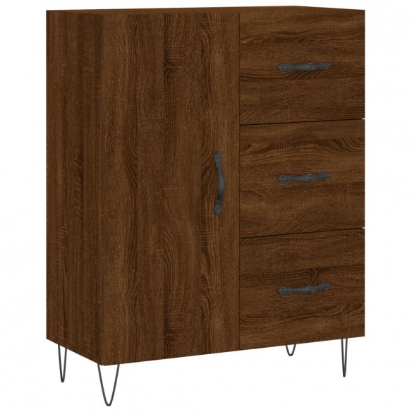 Buffet haut Chêne marron 69,5x34x180 cm Bois d'ingénierie