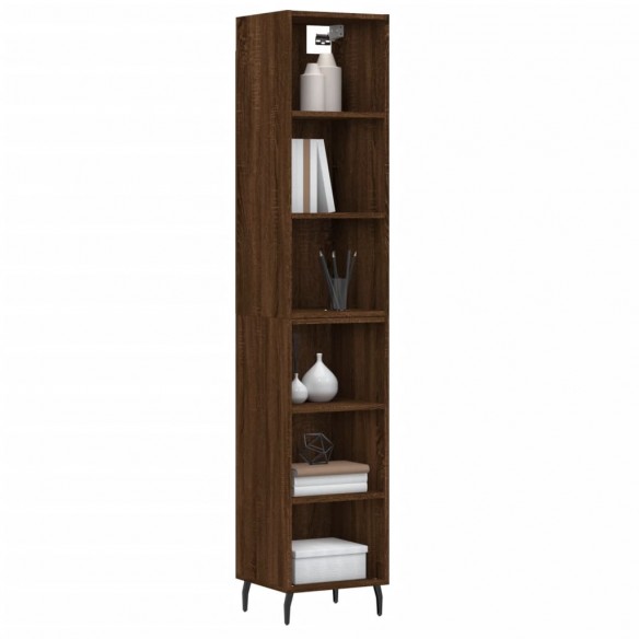 Buffet haut Chêne marron 34,5x32,5x180 cm Bois d'ingénierie