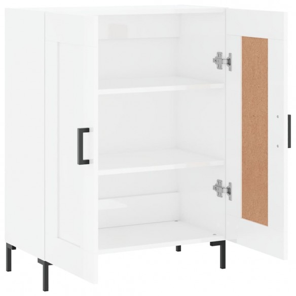 Buffet Blanc brillant 69,5x34x90 cm Bois d'ingénierie