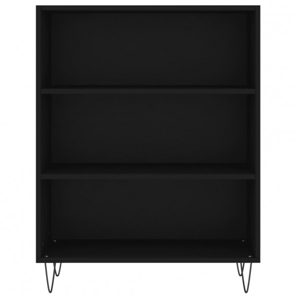 Bibliothèque noir 69,5x32,5x90 cm bois d'ingénierie