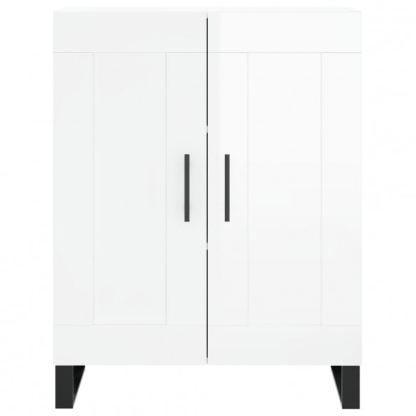 Buffet Blanc brillant 69,5x34x90 cm Bois d'ingénierie