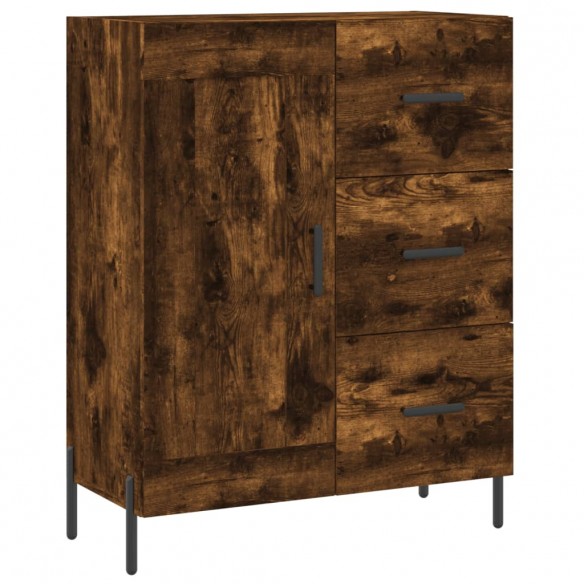 Buffet haut Chêne fumé 69,5x34x180 cm Bois d'ingénierie