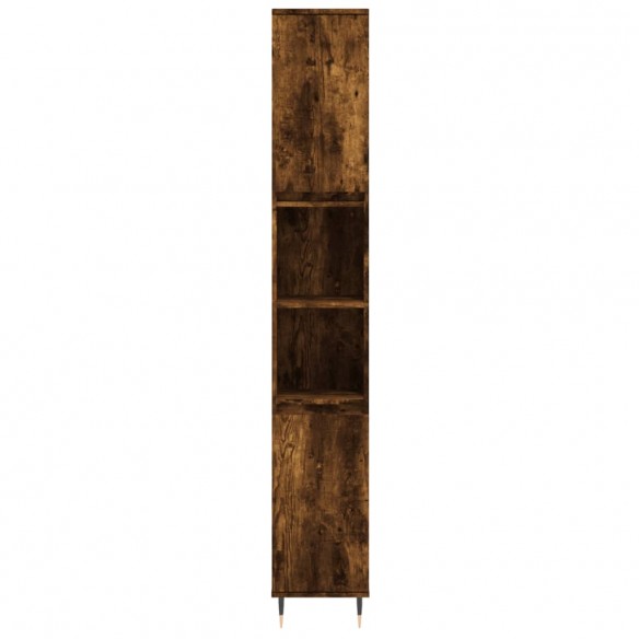 Armoire de bain chêne fumé 30x30x190 cm bois d'ingénierie