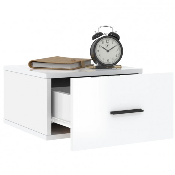 Tables de chevet murales 2 pcs blanc brillant 35x35x20 cm