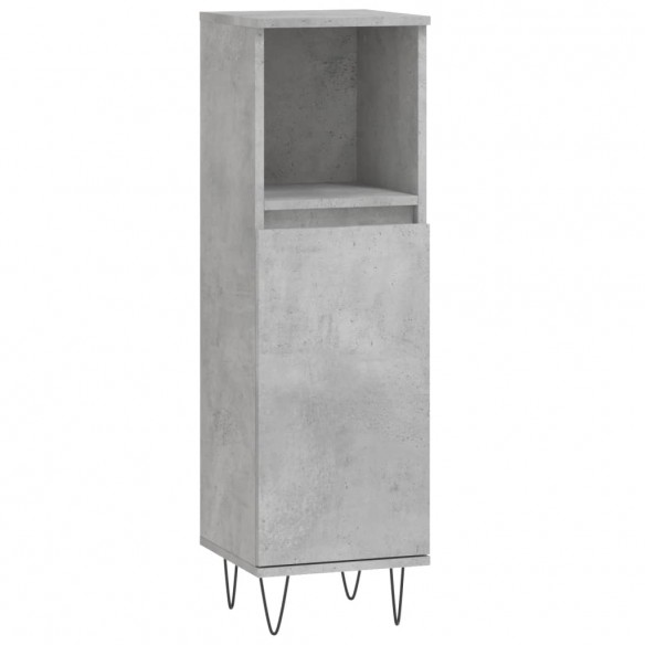 Armoire de salle de bain gris béton 30x30x100 cm