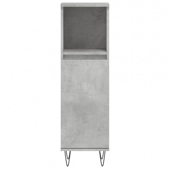 Armoire de salle de bain gris béton 30x30x100 cm