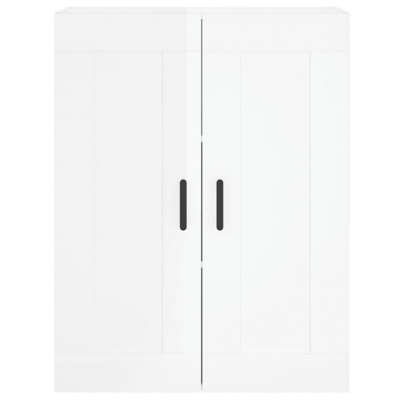 Armoire murale blanc brillant 69,5x34x90 cm bois d'ingénierie