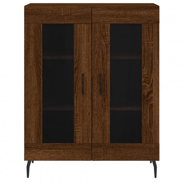 Buffet haut Chêne marron 69,5x34x180 cm Bois d'ingénierie