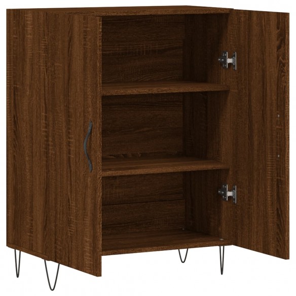 Buffet chêne marron 69,5x34x90 cm bois d'ingénierie