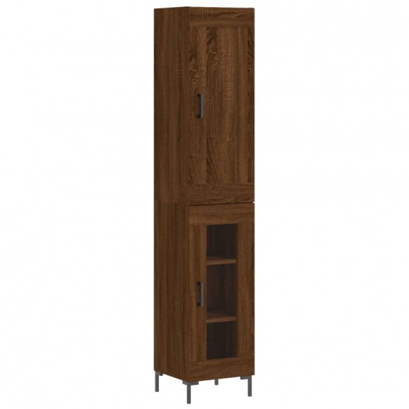 Buffet haut Chêne marron 34,5x34x180 cm Bois d'ingénierie