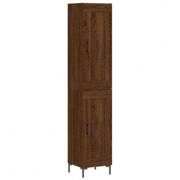 Buffet haut Chêne marron 34,5x34x180 cm Bois d'ingénierie